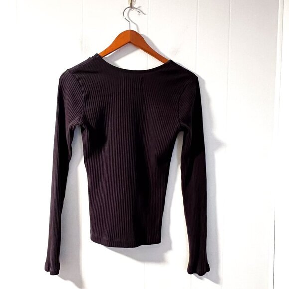 CITIZENS OF HUMANITY juni long sleeve scoop neck top Dark Gray Grey Large - Picture 9 of 16